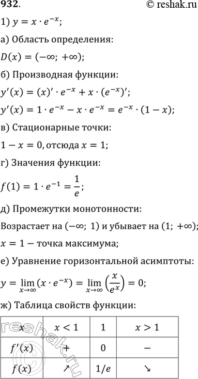 Изображение Упр.932 ГДЗ Алимов 10-11 класс