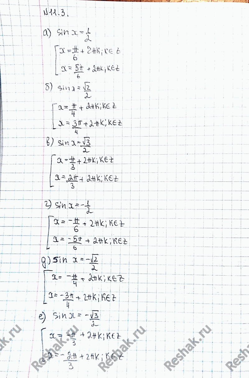 Изображение Упр.11.3 ГДЗ Никольский 10 класс