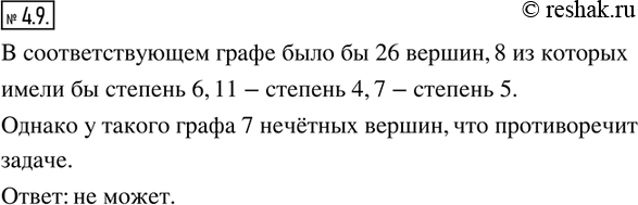 Изображение 4.9. В классе учатся 26 человек. Может ли быть, что 8 из них дружат с шестью одноклассниками, 11 - с четырьмя и 7 - с...