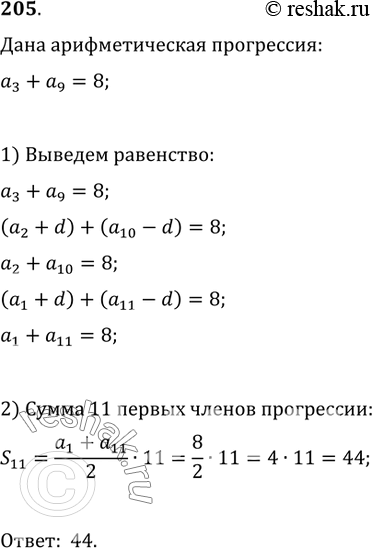 Изображение Упр.205 ГДЗ Колягин Ткачёва 9 класс