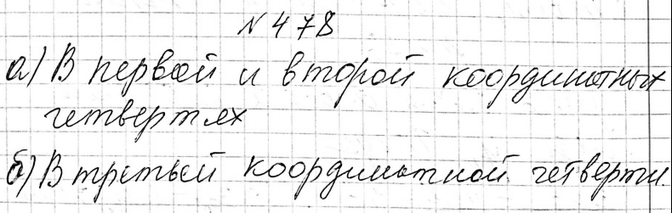 Изображение 478. В каких координатных четвертях нет ни одной точки графика функции:а) у = -3,5x2 - 2,6;б) у= х2- 12x +...