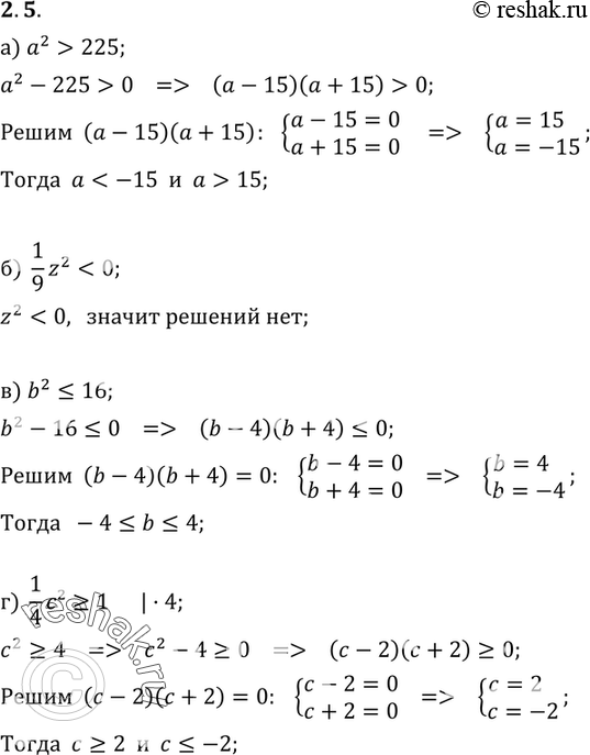 Изображение Упр.2.5 ГДЗ Мордкович 9 класс