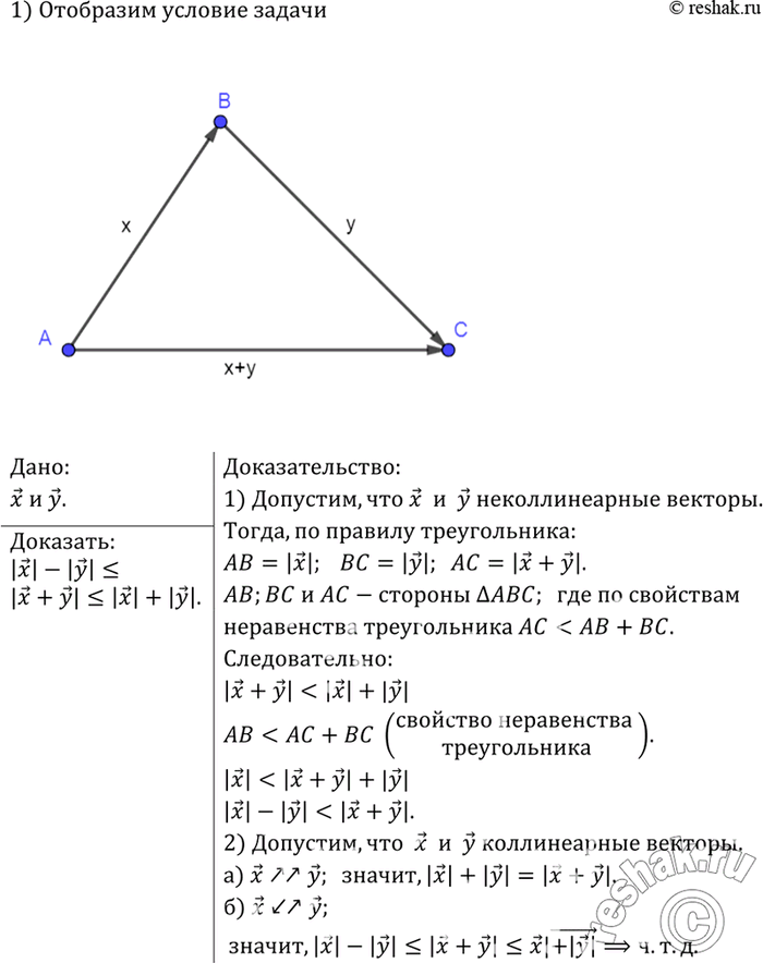 Изображение Докажите, что для любых векторов х и у справедливы неравенства...