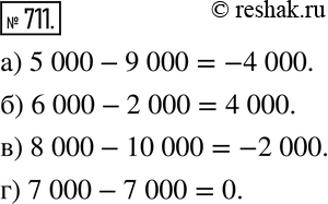 Изображение 711. Подсчитайте итог денежной операции и запишите результат с помощью знака «+» или «-»:а) доход 5 тыс. р. и расход 9 тыс. р.;б) доход 6 тыс. р. и расход 2 тыс....