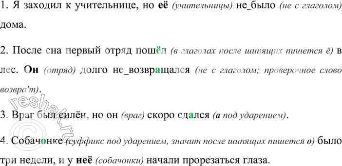 Изображение Найдите недочёты в употреблении местоимений. Запишите предложения в исправленном виде.1. Я заходил к учительнице, но их (не)было дома.2. После сна первый отряд...